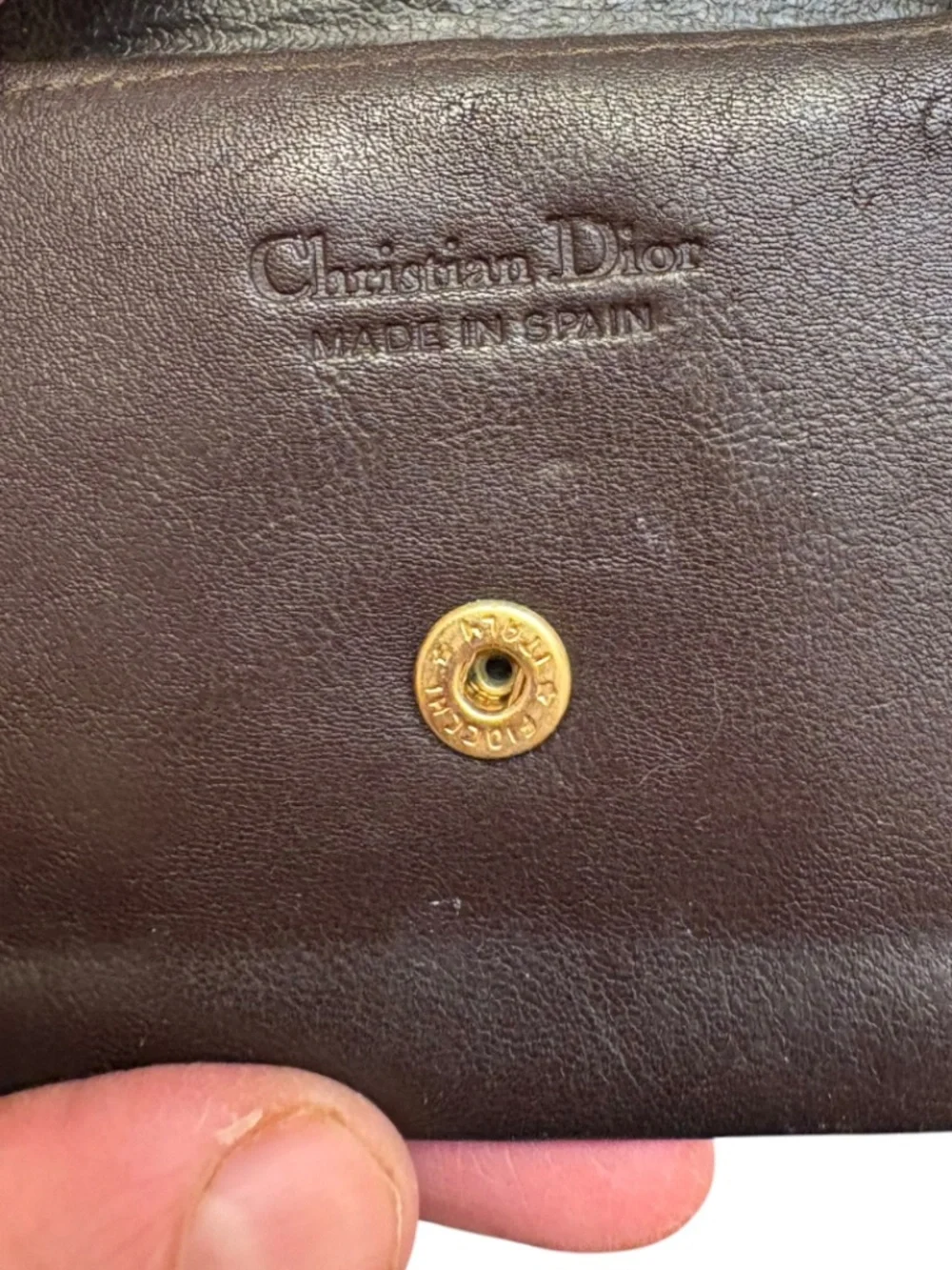 Dior vintage brown leather coin pouch